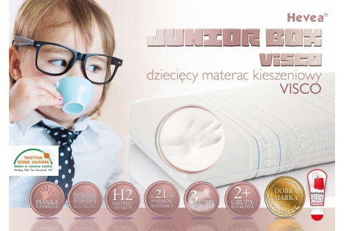 MATERAC KIESZENIOWY HEVEA JUNIOR BOX VISCO 200x80