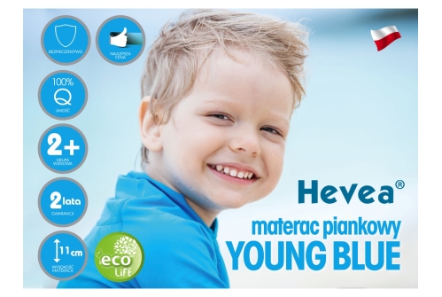 MATERAC PIANKOWY HEVEA YOUNG BLUE 200x90