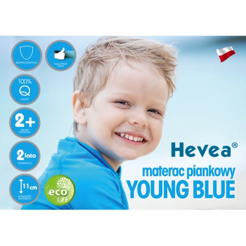 MATERAC PIANKOWY HEVEA YOUNG BLUE 200x80