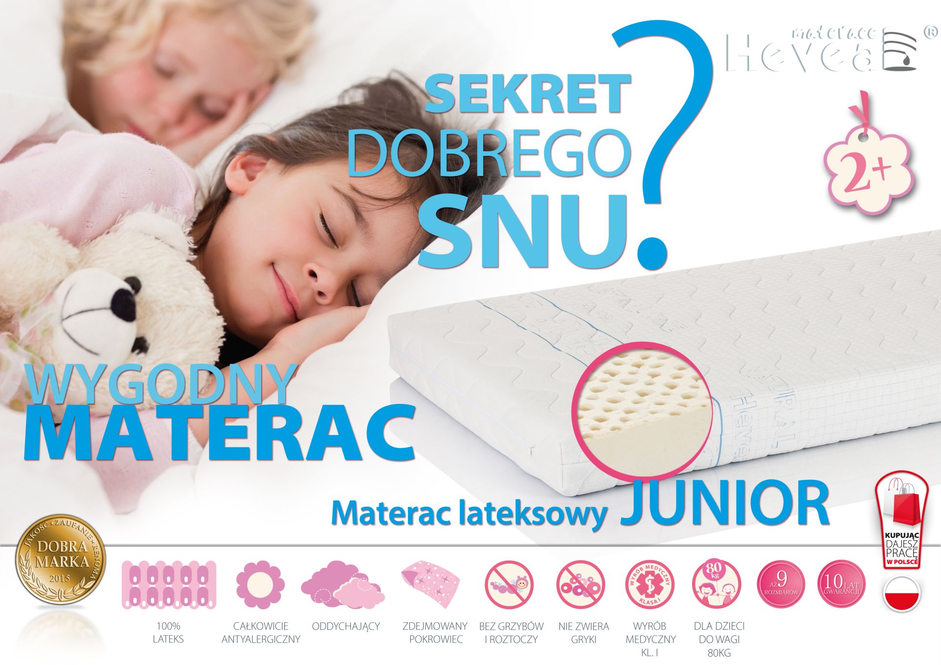 Bargain pharmacist Insulator Materac Lateksowy Hevea Junior 180X80 + Poduszka 40/60 | Hevea Kraków Sklep  Internetowy